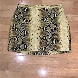 Yellow snake skin skirt